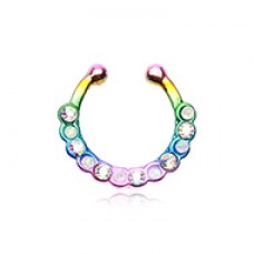 Colorline Opal Paradigm Fake Septum Clip-On Ring