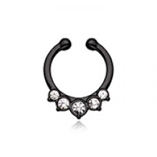 Colorline Multi-Gem Precia Fake Septum Clip-On Ring