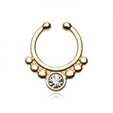 Golden Gem Grandiose Fake Septum Clip-On Ring
