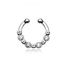 Elan Multi-Gem Fake Septum Clip-On Ring