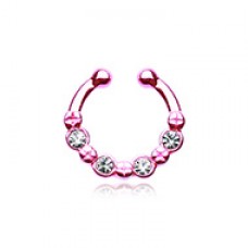 Colorline Elan Multi-Gem Fake Septum Clip-On Ring