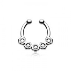 Hexa Gemina Sparkle Fake Septum Clip-On Ring