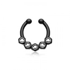 Colorline Hexa Gemina Sparkle Fake Septum Clip-On Ring