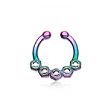 Colorline Hexa Gemina Sparkle Fake Septum Clip-On Ring