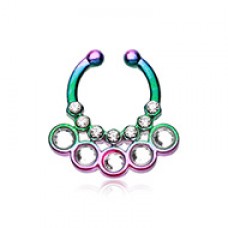 Colorline Aureole Gemina Sparkle Fake Septum Clip-On Ring