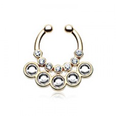 Golden Aureole Gemina Sparkle Fake Septum Clip-On Ring