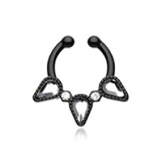 Colorline Sparkle Trident Fake Septum Clip-On Ring