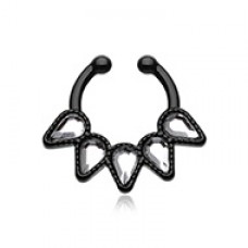 Colorline Quinary Spear Fake Septum Clip-On Ring