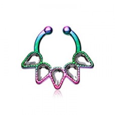 Colorline Quinary Spear Fake Septum Clip-On Ring