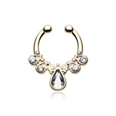 Golden Radiant Kao Fake Septum Clip-On Ring