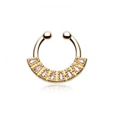 Golden Sabre Arc Fake Septum Clip-On Ring