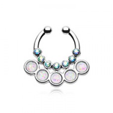 Opal Aureole Gemina Fake Septum Clip-On Ring