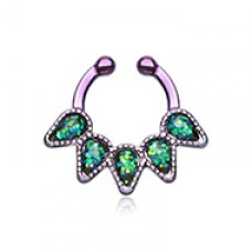 Colorline Opal Quinary Spear Fake Septum Clip-On Ring