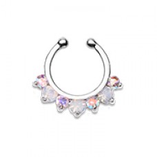 Prong Opal Gem Precia Fake Septum Clip-On Ring