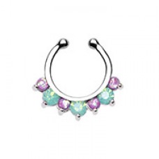 Prong Opal Precia Fake Septum Clip-On Ring