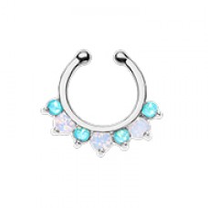 Prong Opal Precia Fake Septum Clip-On Ring