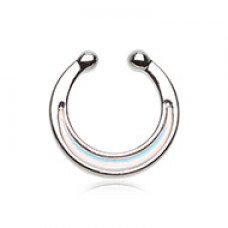 Illuminating Moonstone Fake Septum Clip-On Ring