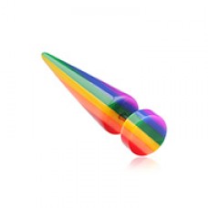 Rainbow Stripe UV Solid Acrylic Fake Taper 