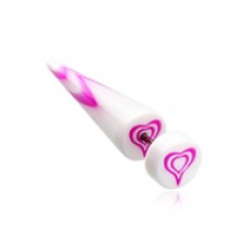 Retro Heart UV Acrylic Fake Taper 