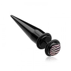 Zebra Print Acrylic Fake Taper with O-Rings 