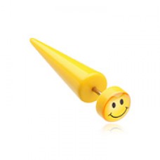 Smiley Yellow Acrylic Fake Taper 