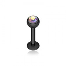 Blackline PVD Gem Ball Steel Labret