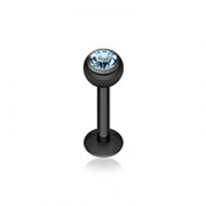 Blackline PVD Gem Ball Steel Labret