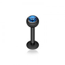 Blackline PVD Gem Ball Steel Labret