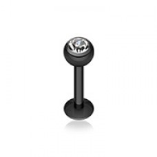 Blackline PVD Gem Ball Steel Labret