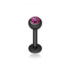Blackline PVD Gem Ball Steel Labret