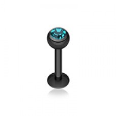 Blackline PVD Gem Ball Steel Labret