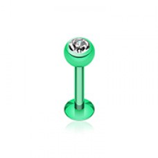 Blackline PVD Gem Ball Steel Labret
