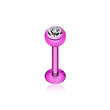 Blackline PVD Gem Ball Steel Labret