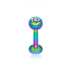 Blackline PVD Gem Ball Steel Labret