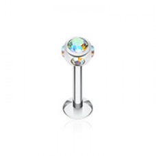 Aurora Gem Ball Steel Labret