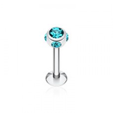 Aurora Gem Ball Steel Labret