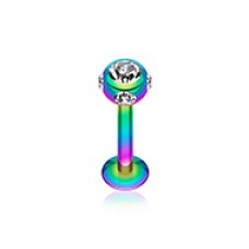 Colorline PVD Aurora Gem Ball Steel Labret