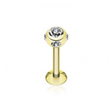 Gold Plated Aurora Gem Ball Steel Labret