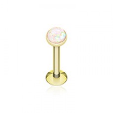 Golden Opal Glitter Shower Dome Steel Labret