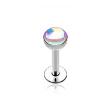 Synthetic Moonstone Dome Steel Labret