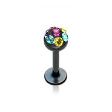 Color Multi Color Sprinkle Dot Multi Gem Dome Steel Labret