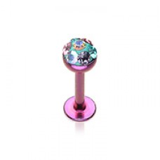 Color Multi Color Sprinkle Dot Multi Gem Dome Steel Labret