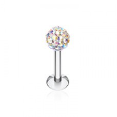 Multi-Sprinkle Dot Multi Gem Ball Steel Labret