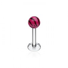 Tiger Stripe UV Acrylic Ball Top Labret