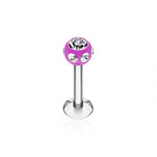 Aurora Gem UV Acrylic Ball Top Labret