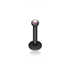 Blackline Gem Ball Internally Threaded Labret