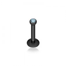 Blackline Gem Ball Internally Threaded Labret