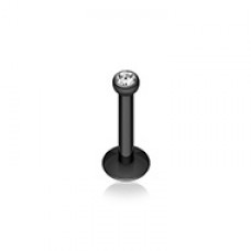 Blackline Gem Ball Internally Threaded Labret
