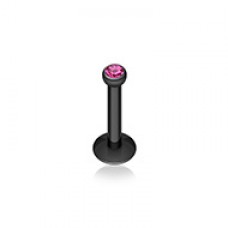 Blackline Gem Ball Internally Threaded Labret