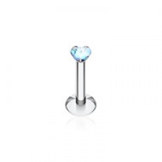 Heart Gem Top Internally Threaded Labret